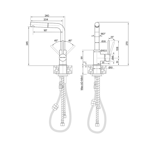 Смеситель для кухни Paulmark KASSEL Ka214311-310 на раковину серый - фото 3